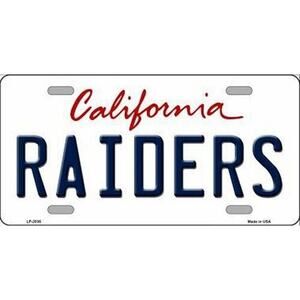 NFL Oakland Raiders License Plate Super Bowl Metal California Retro Auto Sign